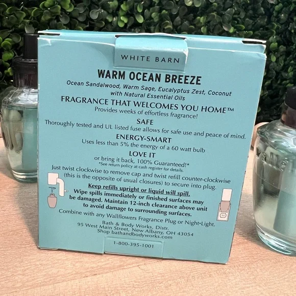 Set of 3 Bath and Body Works Wall Flower Fragrance Refill Warm Ocean Breeze New - Picture 5 of 8